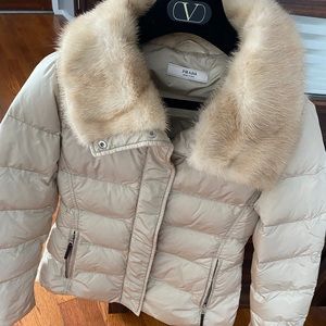 Prada down jacket with real fur size 38